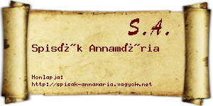 Spisák Annamária névjegykártya